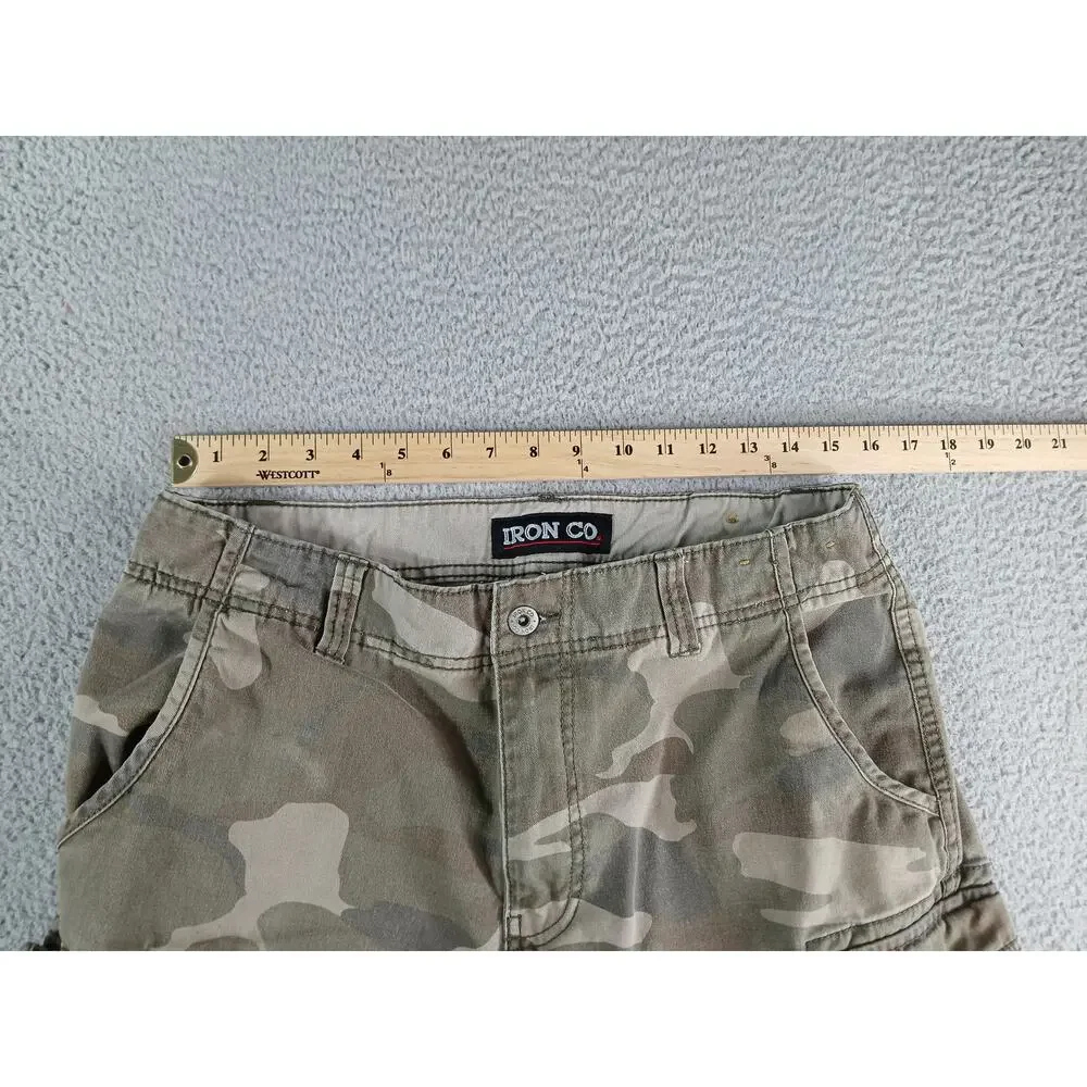 Iron Co Shorts Mens 32 Camo Cargo Pockets Stretch 9